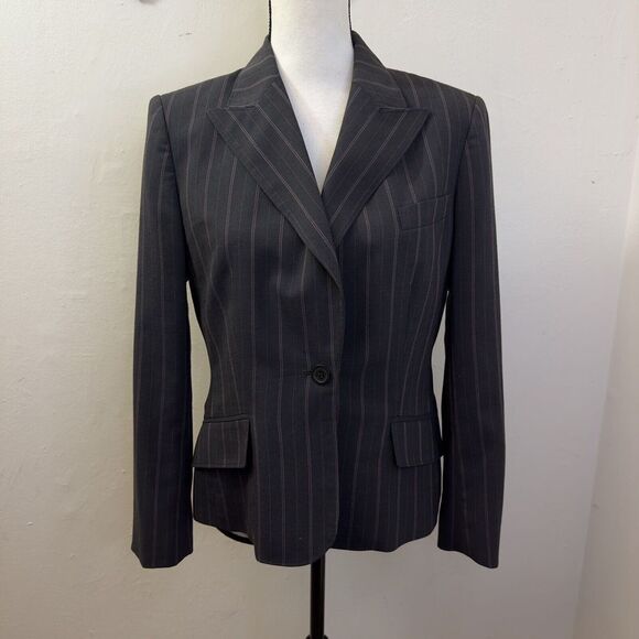 Anne Klein New York Executive Collection Pinstripe One Button Jacket Size 8P‎ - Picture 7 of 15